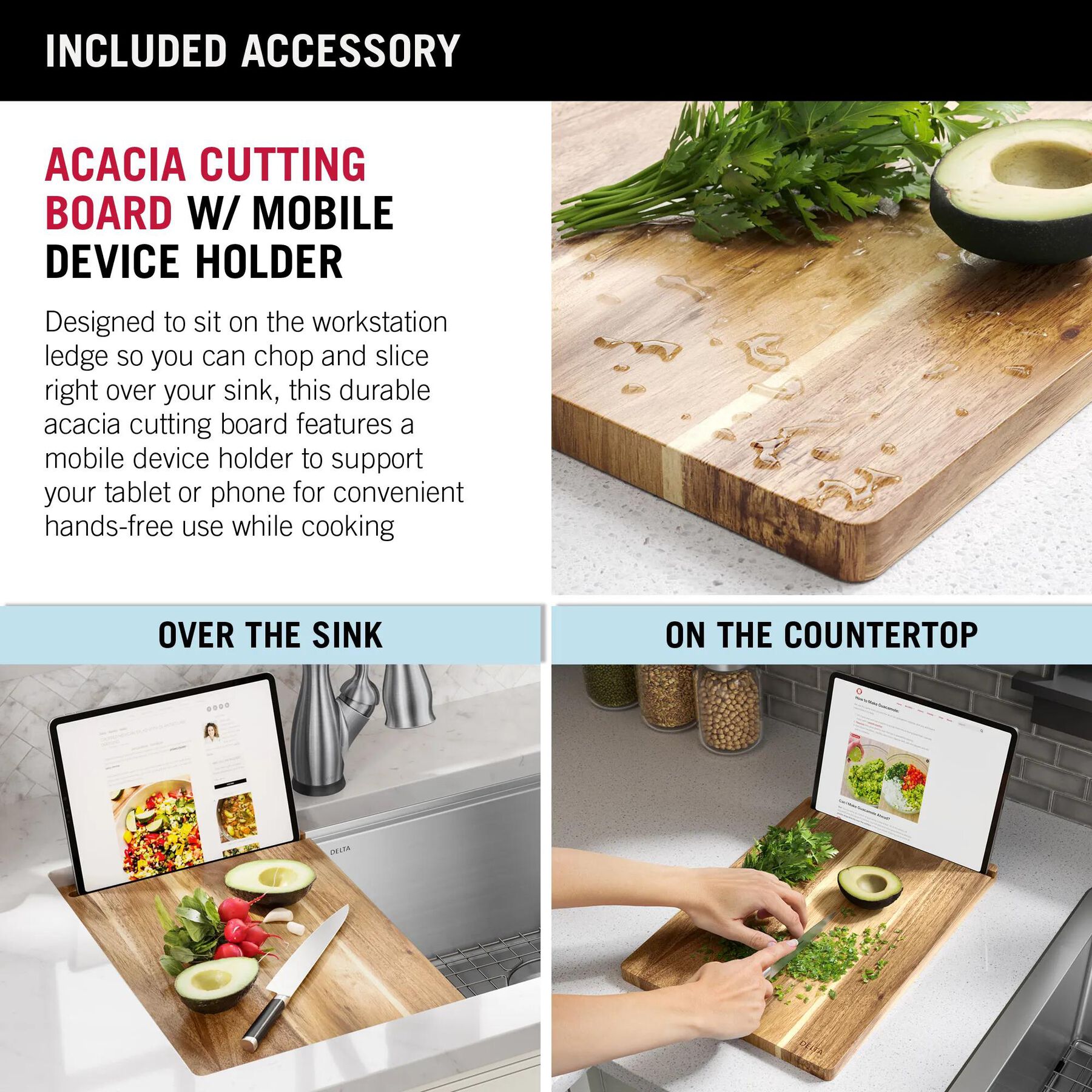 30&rdquo; Workstation Kitchen Sink Undermount Stainless Steel Single Bowl with WorkFlow&trade; Ledge and Accessories